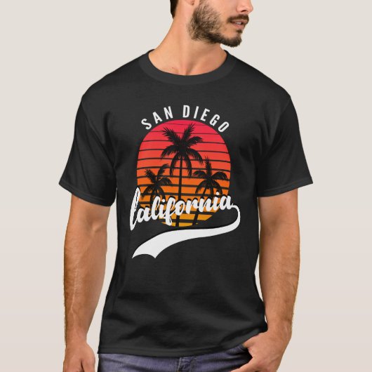 San Diego, California Retro Sunset Men's T - Shirt (Vorderseite)