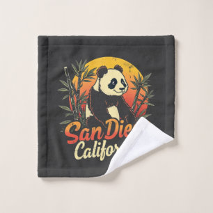 San Diego California Retro Sunset Vintag Panda Waschlappen