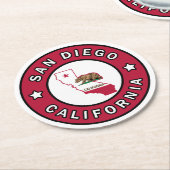 San Diego California Runder Pappuntersetzer (Angewinkelt)