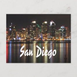 San Diego California Skyline at Night Postkarte