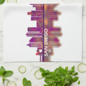 San Diego California Skyline Geschirrtuch (Gefaltet)