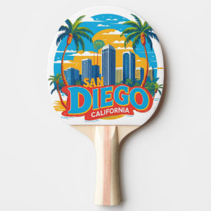 San Diego California Skyline Modern Citycape Art Tischtennis Schläger