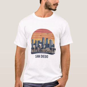 San Diego California Skyline–Moderne Stadtlandscha T-Shirt