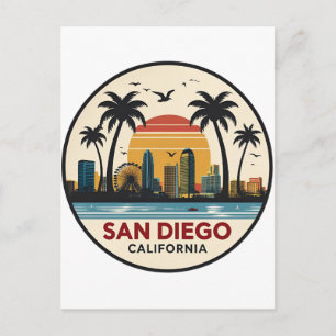 San Diego California Skyline Postkarte