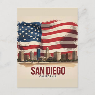 San Diego California Skyline Postkarte