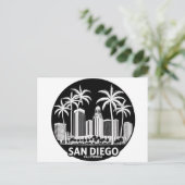 San Diego California Skyline Postkarte (Stehend Vorderseite)