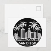 San Diego California Skyline Postkarte (Vorne/Hinten)