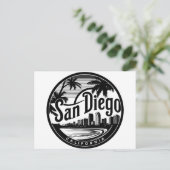 San Diego California Skyline Postkarte (Stehend Vorderseite)