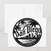 San Diego California Skyline Postkarte (Vorne/Hinten)