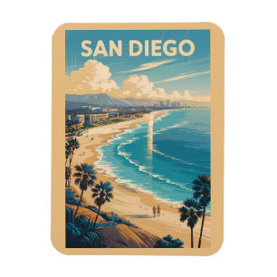 San Diego California Skyline Reisen Vintag Magnet