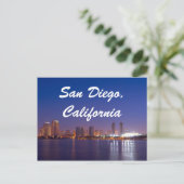 San Diego California Skyline Sunrise Postkarte (Stehend Vorderseite)