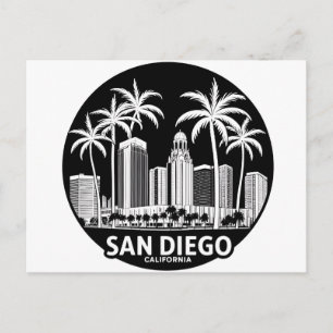 San Diego California Skyline wird zu Postkarte