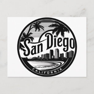 San Diego California Skyline wird zu Postkarte