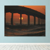 San Diego California Sunset Ocean Beach Pier Leinwanddruck (Insitu (Holzboden))