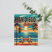 San Diego California Sunset Souvenirs 1950s Postkarte (Stehend Vorderseite)