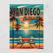 San Diego California Sunset Souvenirs 1950s Postkarte (Vorderseite)