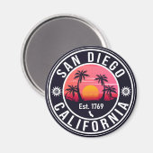 San Diego California Sunset Vacation Souvenirs 60e Magnet (Vorderseite/Rückseite)