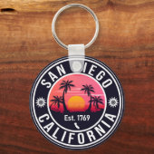 San Diego California Sunset Vacation Souvenirs 60e Schlüsselanhänger (Vorderseite)