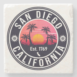 San Diego California Sunset Vacation Souvenirs 60e Steinuntersetzer