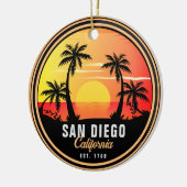 San Diego California Sunset Vacation Souvenirs 80e Keramik Ornament (Links)