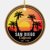 San Diego California Sunset Vacation Souvenirs 80e Keramik Ornament (Hinten)