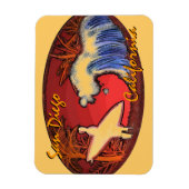 San Diego California Surfer Art Rechteck Magnet (Vertikal)