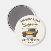 San Diego California Surfer Paradise Magnet (Vorderseite/Rückseite)