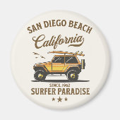 San Diego California Surfer Paradise Magnet (Vorne)