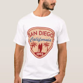 San Diego California Surfing Surf Surfer Surfboard T-Shirt (Vorderseite)