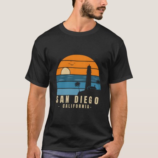 San Diego California Throwback T-Shirt (Vorderseite)