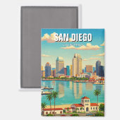 San Diego California Travel Magnet (Vorderseite/Rückseite)