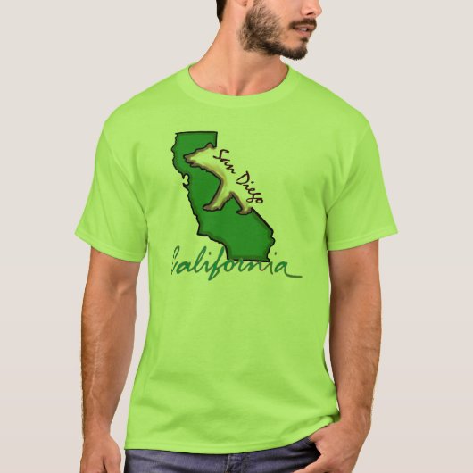 San Diego California Typ Green Staat tee (Vorderseite)