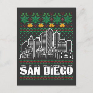 San Diego California Ugly Christmas Postkarte