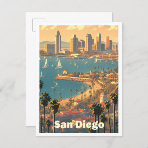San Diego California USA Art Vintage Travel Postkarte