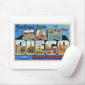 San Diego California Vintager Großbuchstabe Postka Mousepad (Mit Mouse)