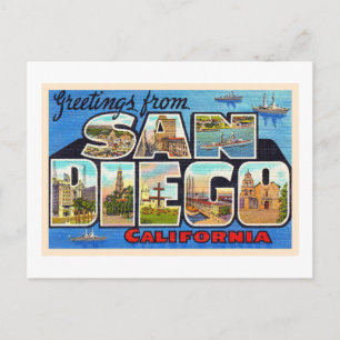 San Diego California Vintager Großbuchstabe Postka Postkarte