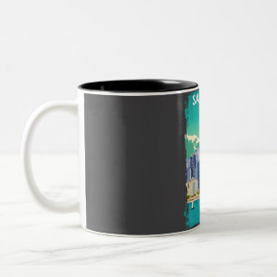 San Diego California Vintages Minimales Reiseplaka Zweifarbige Tasse