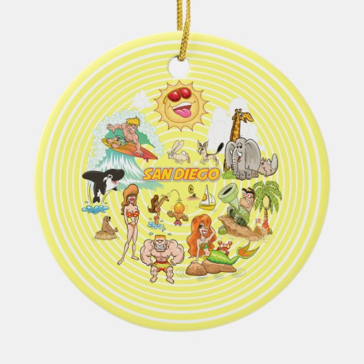 San Diego Cartoon Keramik Ornament (Vorne)