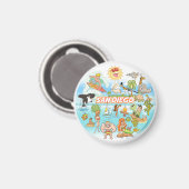 San Diego Cartoon Magnet (Vorderseite/Rückseite)