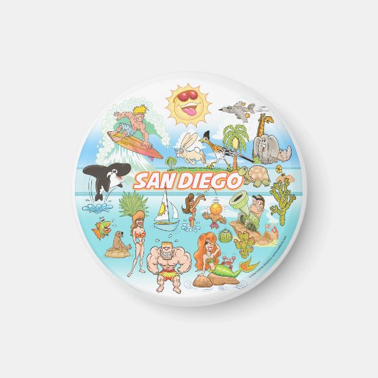 San Diego Cartoon Magnet (Vorne)