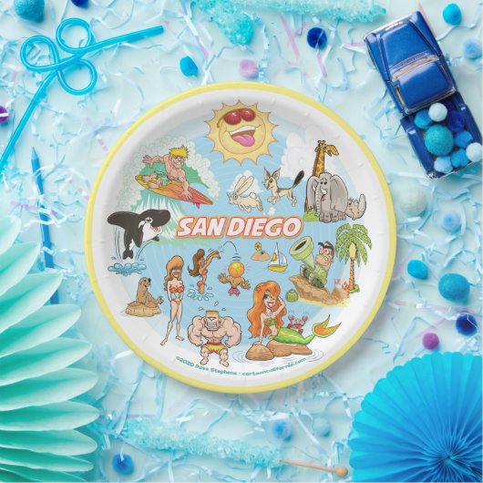 San Diego Cartoon Pappteller (Party)