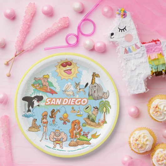 San Diego Cartoon Pappteller (Party)
