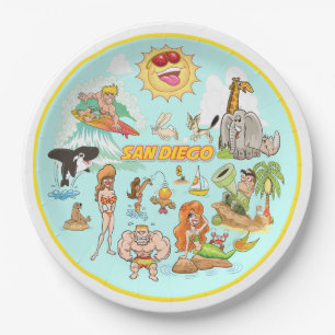 San Diego Cartoon Pappteller