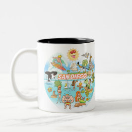 San Diego Cartoon Zweifarbige Tasse
