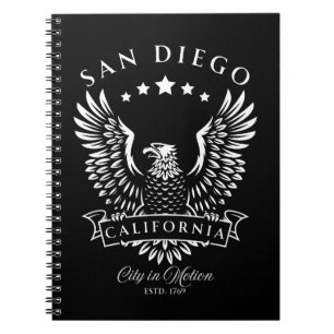 San Diego City in Motion Kalifornien Vintage Adler Notizblock