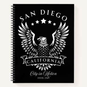 San Diego City in Motion Kalifornien Vintage Adler Notizblock