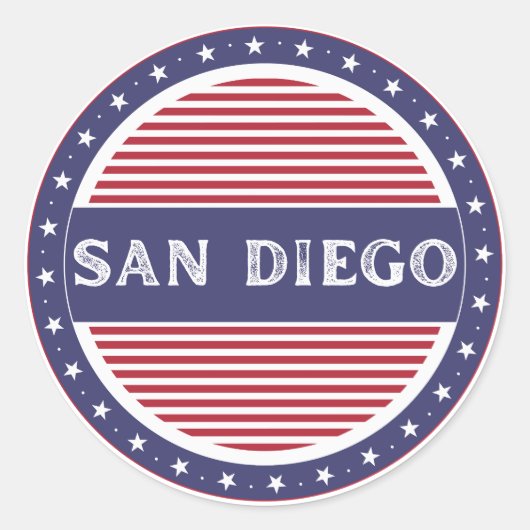 San Diego City Pride Emblem – American Identity Runder Aufkleber (Vorderseite)