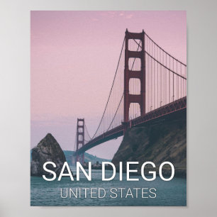 San Diego City Skyline Reiseplakat Poster