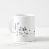 San Diego| City Stylized Skyline Kaffeetasse (Vorderseite Links)