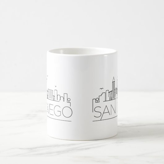 San Diego| City Stylized Skyline Kaffeetasse (Mittel)